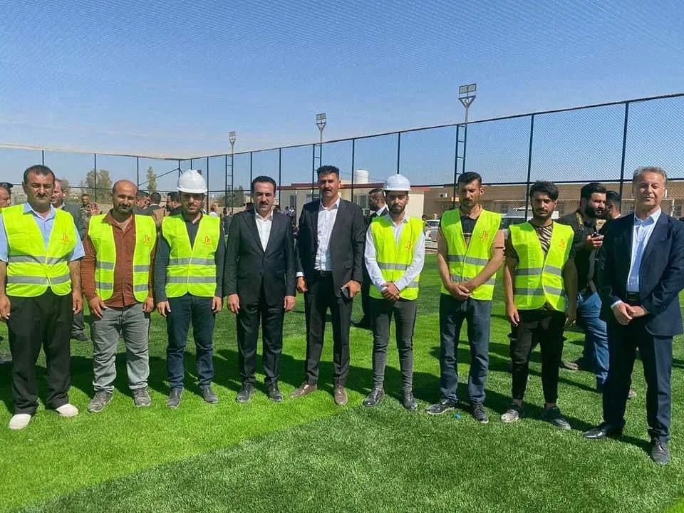 Construction works for the new football stadium in Gwer